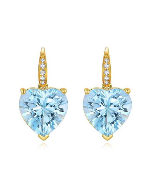 Kai Fine Jewelry Blue 14K 9.85 Ct. Tw. Diamond & Topaz Drop Earrings