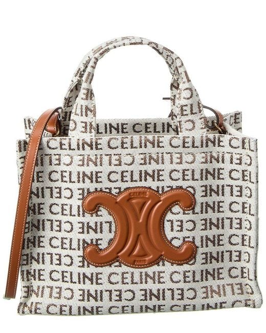 Céline Natural Cabas Thais Small Canvas Tote