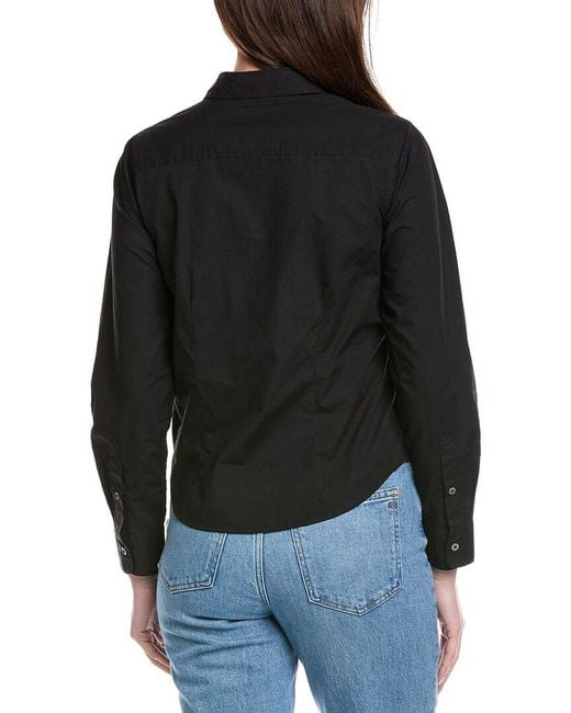 Lilla P Black Slim Fit Button Down Shirt