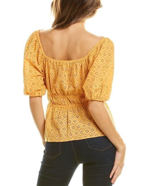 CELINA MOON Multicolor Puff Sleeve Blouse