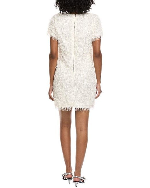 Gracia White Tinsel Fringe Style Mini Dress