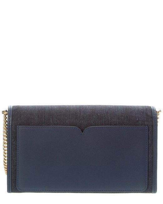 Kate Spade Toujours Chain Leather Clutch in Blue Lyst