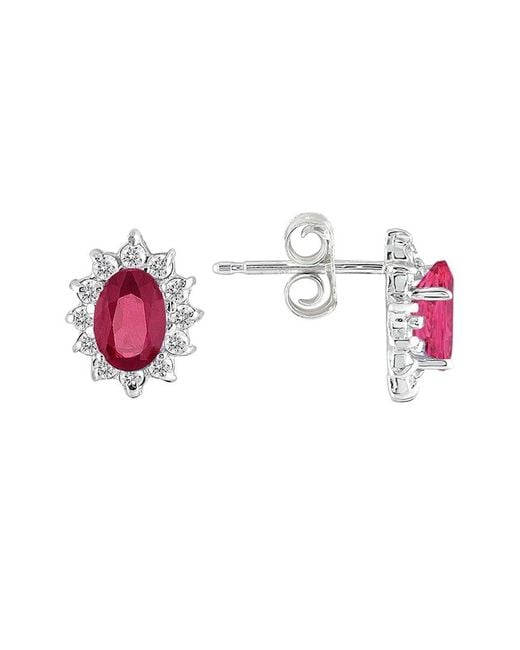 Gem Spark Pink 14K 1.34 Ct. Tw. Diamond & Ruby Earrings