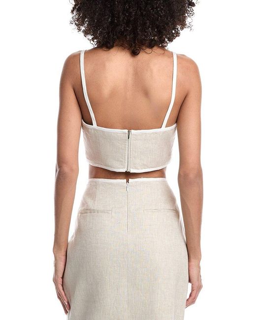 MILLY White Nyrie Linen Top
