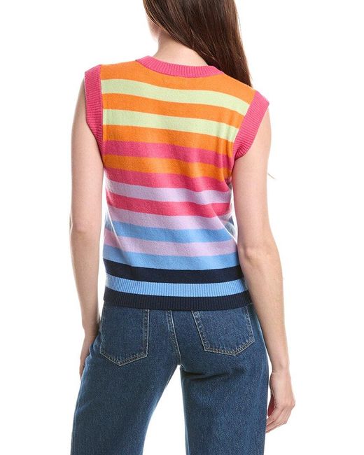 Isla Blue Kacey Stripe Cashmere Top