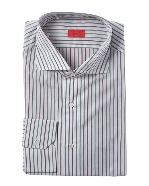 Isaia White Mix Dress Shirt for men