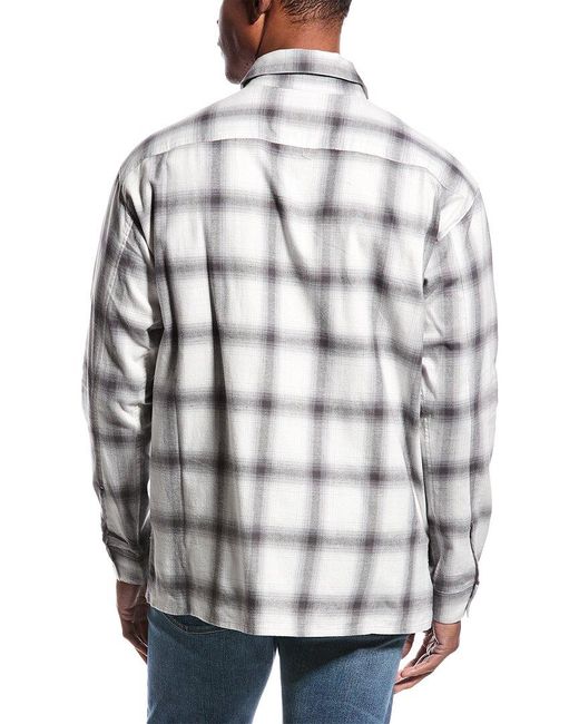 FRAME Gray Plaid Flannel Shirt for men