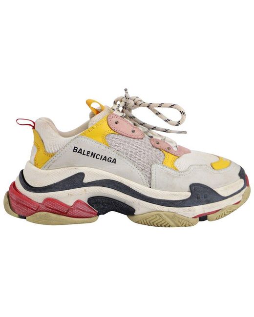 Balenciaga White Leather Triple S Sneaker (Authentic Pre-Loved) for men