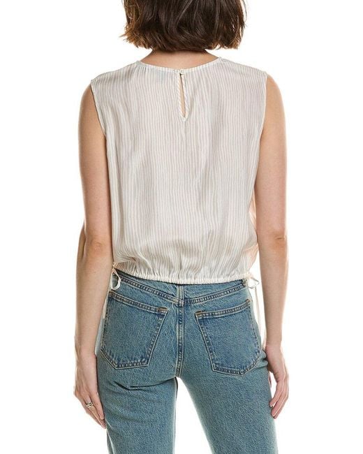 ATM Blue Silk Cropped Top