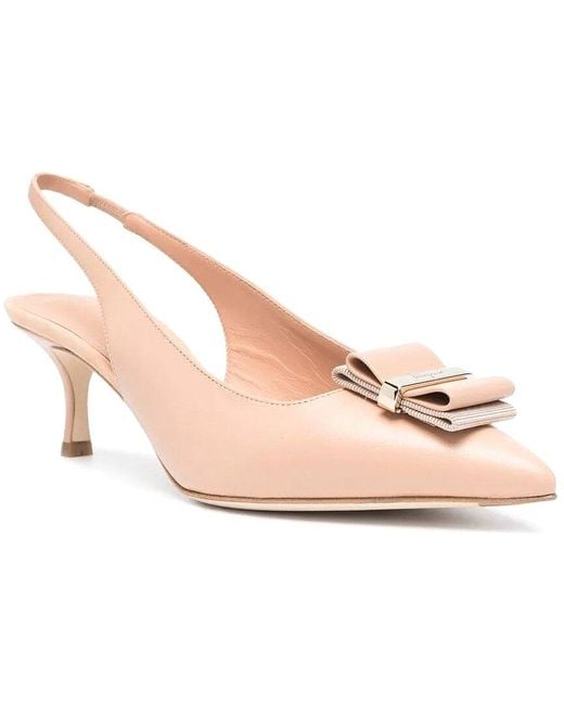 Ferragamo Pink Willis 70Mm Leather Pump