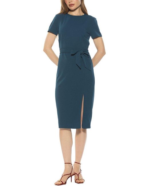 chinese dress ladies Naomi Drape Surplice Sheath Dress Navy / Xs