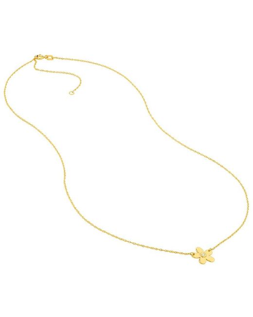 HAWLEY ST Metallic 14K 0.01 Ct. Tw. Diamond Nature Necklace
