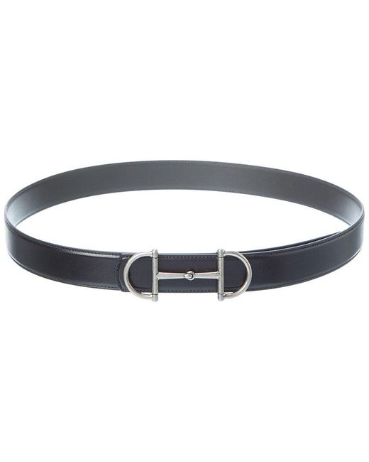 Gucci Blue Horsebit Reversible Leather Belt for men