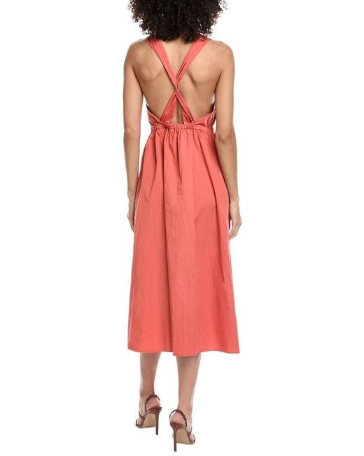 Ba&sh Red Robe Tali Midi Dress
