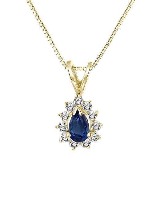 LEVARON Blue 14K 0.35 Ct. Tw. Diamond & Sapphire Necklace