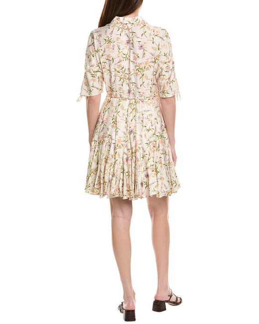 Taylor Natural Geometric Print Fit & Flare Dress