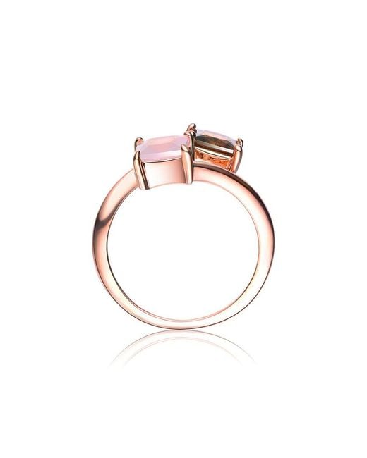 Genevive Jewelry Pink 14k Rose Gold Vermeil Ring