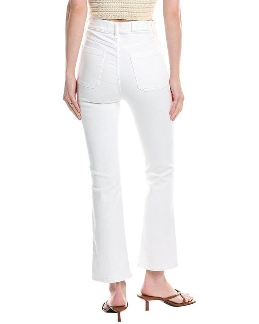 7 For All Mankind White High-Waist Love Again Slim Kick Flare Jean
