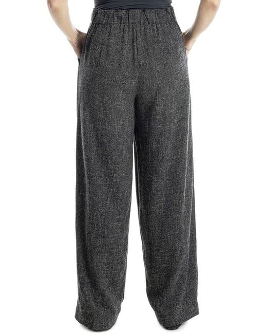 Max Studio Gray Waist Tab Pleated Wide Leg Pant