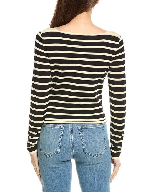 FRAME Black Stripe Sweater