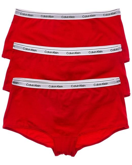 Calvin Klein Red 3Pk Boyshort