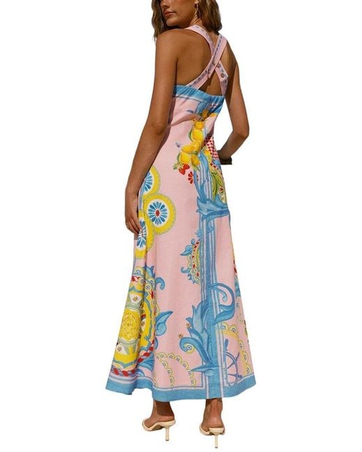 AMINA GLAM Blue Maxi Dress