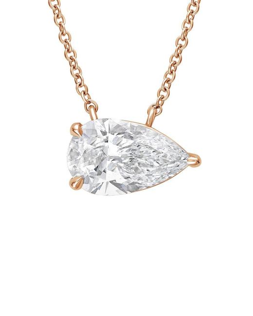 Diana M White Diana M. 14K Rose 2.00 Ct. Tw. Lab-Grown Diamond Solitaire Pendant