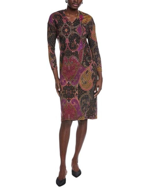 Etro Red Wool-Blend Shift Dress