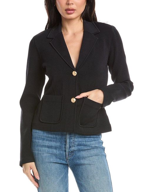 St. John Black Fitted Knit Jacket