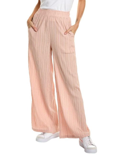 The Range Pink Woven Wide Leg Pull-on Pant