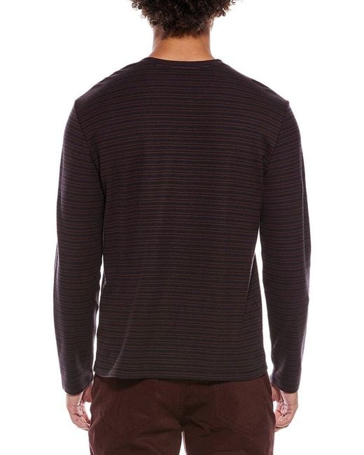 Vince Black Pima Pique Stripe Crewneck T-Shirt for men
