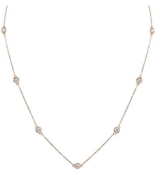 Diamond Select Cuts Natural 14K Rose 2.00 Ct. Tw. Diamond Necklace