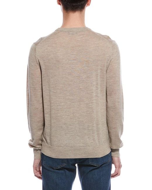 Bruno Magli Gray Merino Wool Crewneck Sweater for men