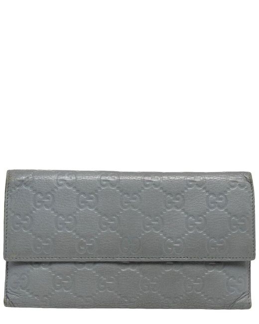 Gucci Gray Ssima Leather Continental Wallet