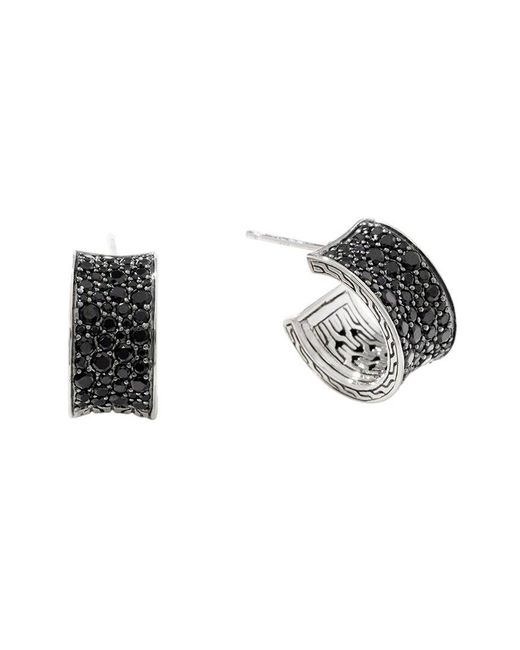 John Hardy Multicolor Silver Treated Black Sapphire & Black Spinel Essentials Earrings