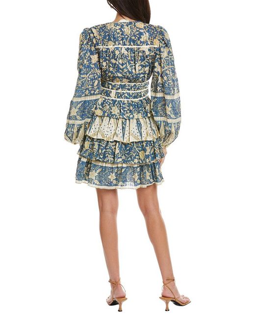 Ulla Johnson Blue Tiered Mini Dress