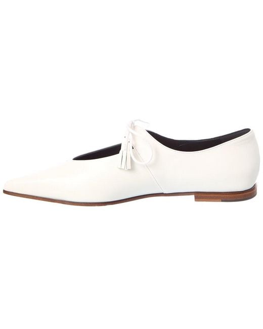 Max Mara White Leather Flat