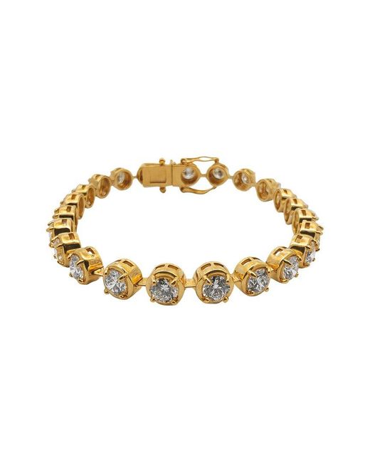 Prince Diamond & Jewelry Metallic 14K 6.00 Ct. Tw. Lab-Grown Diamond Bezel Tennis Bracelet