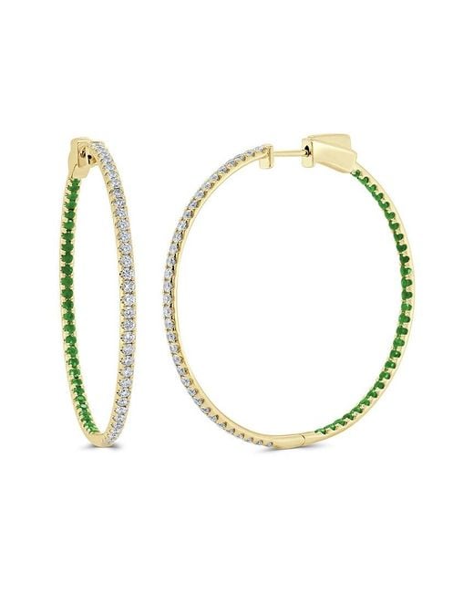 Sabrina Designs Metallic 14k 2.22 Ct. Tw. Diamond & Emerald Hoops