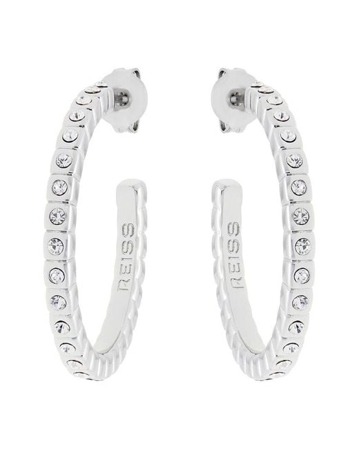 Reiss White Sade Soraya Hoop Earrings