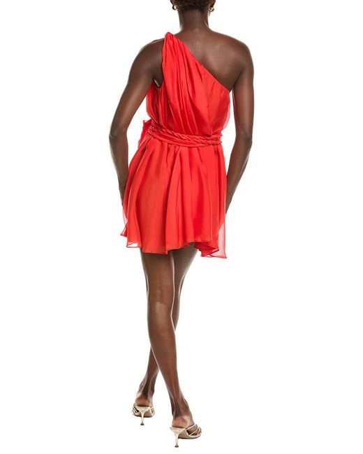 Azeeza Red Rodite Silk Mini Dress