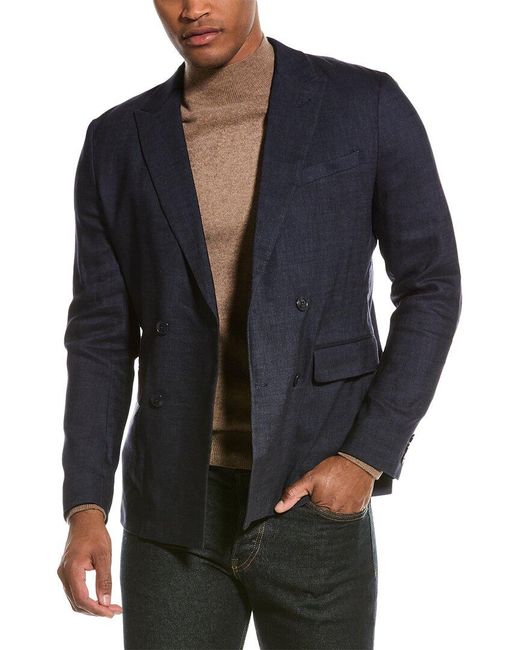 Ted Baker Blue Shutton Wool & Linen-blend Blazer for men