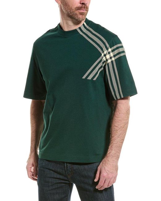 Burberry Green Check Sleeve T-shirt for men