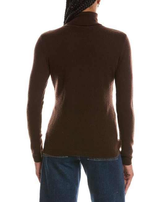 Forte Brown Basic Turtleneck 100% Cashmere Pullover