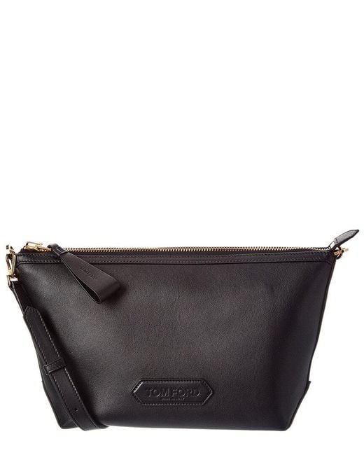 Tom Ford Black Leather Shoulder Bag