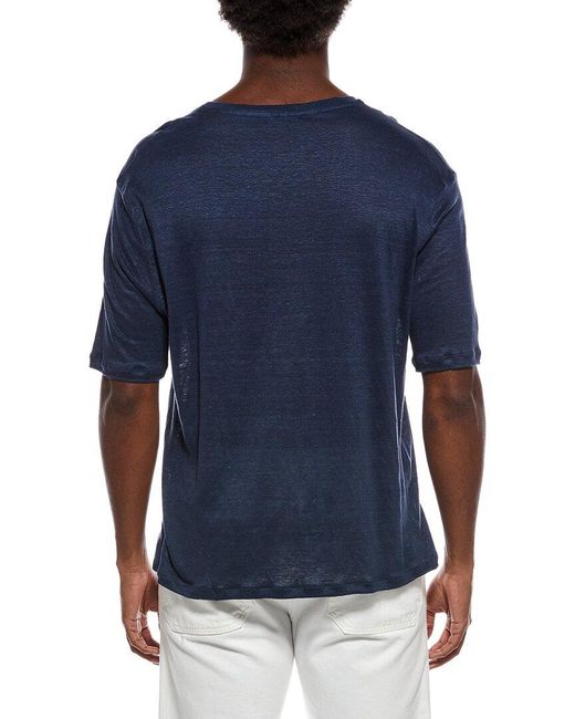 Isaia Blue Linen Jersey Shirt for men