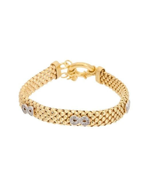 Meshmerise Metallic 18k Over Silver 0.12 Ct. Tw. Diamond Bracelet