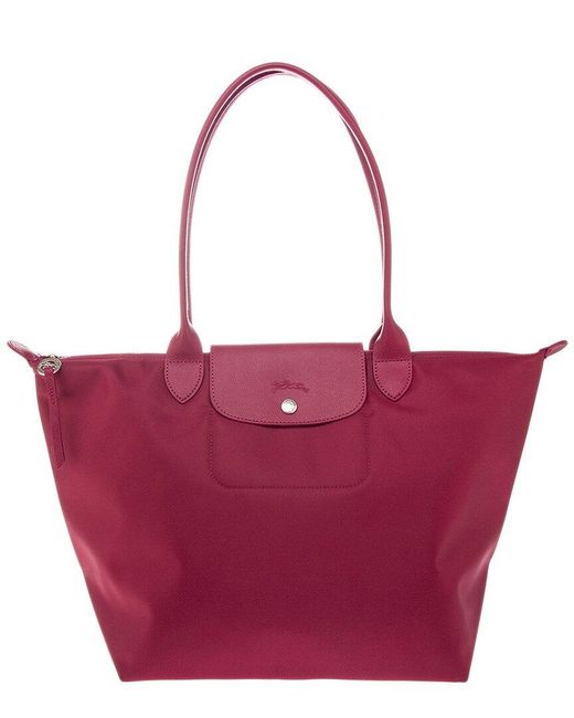 Longchamp Leather Le Pliage Neo Large Shoulder Bag in Red Lyst UK