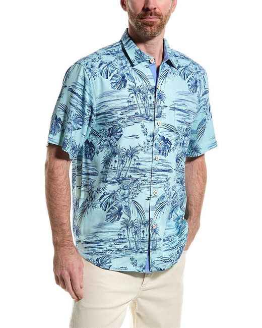 Tommy Bahama Blue Beach Bluff Silk Shirt for men