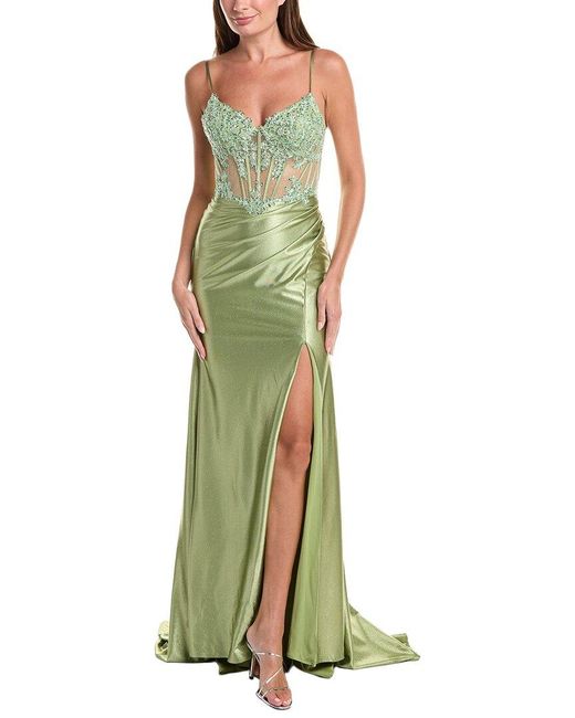 Issue New York Green Embellished Maxi Dress
